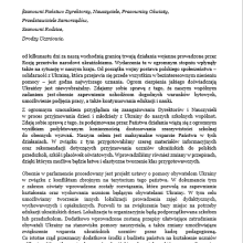 List Ministra Edukacji i Nauki dotyczący sytuacji w Ukrainie