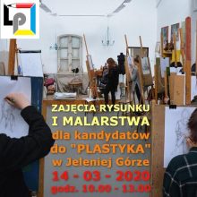 Zajęcia z rysunku i malarstwa dla kandydatów do „Plastyka” w Jeleniej Górze