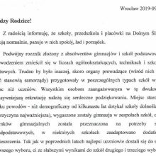 List Kuratora Oświaty do Rodziców