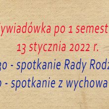 13.01.2022 Wywiadówka